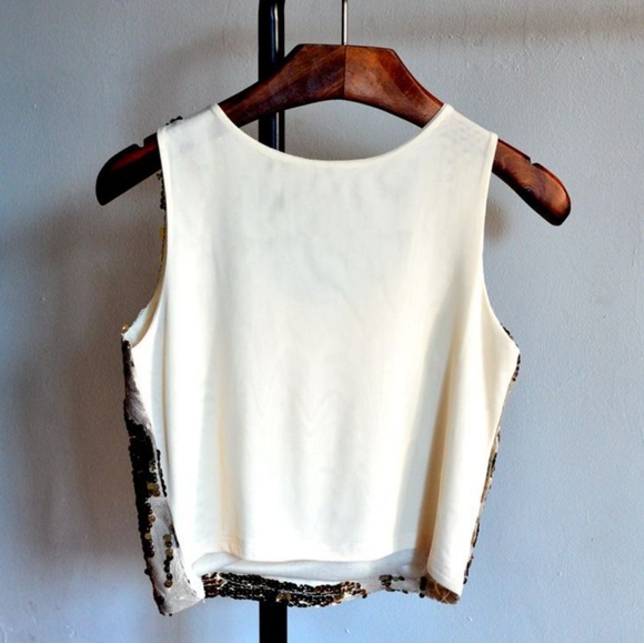 Sequin Tank Top Crop Top - Picture 7 of 8